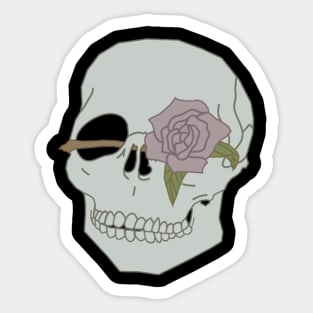 Skull with Flower Sticker